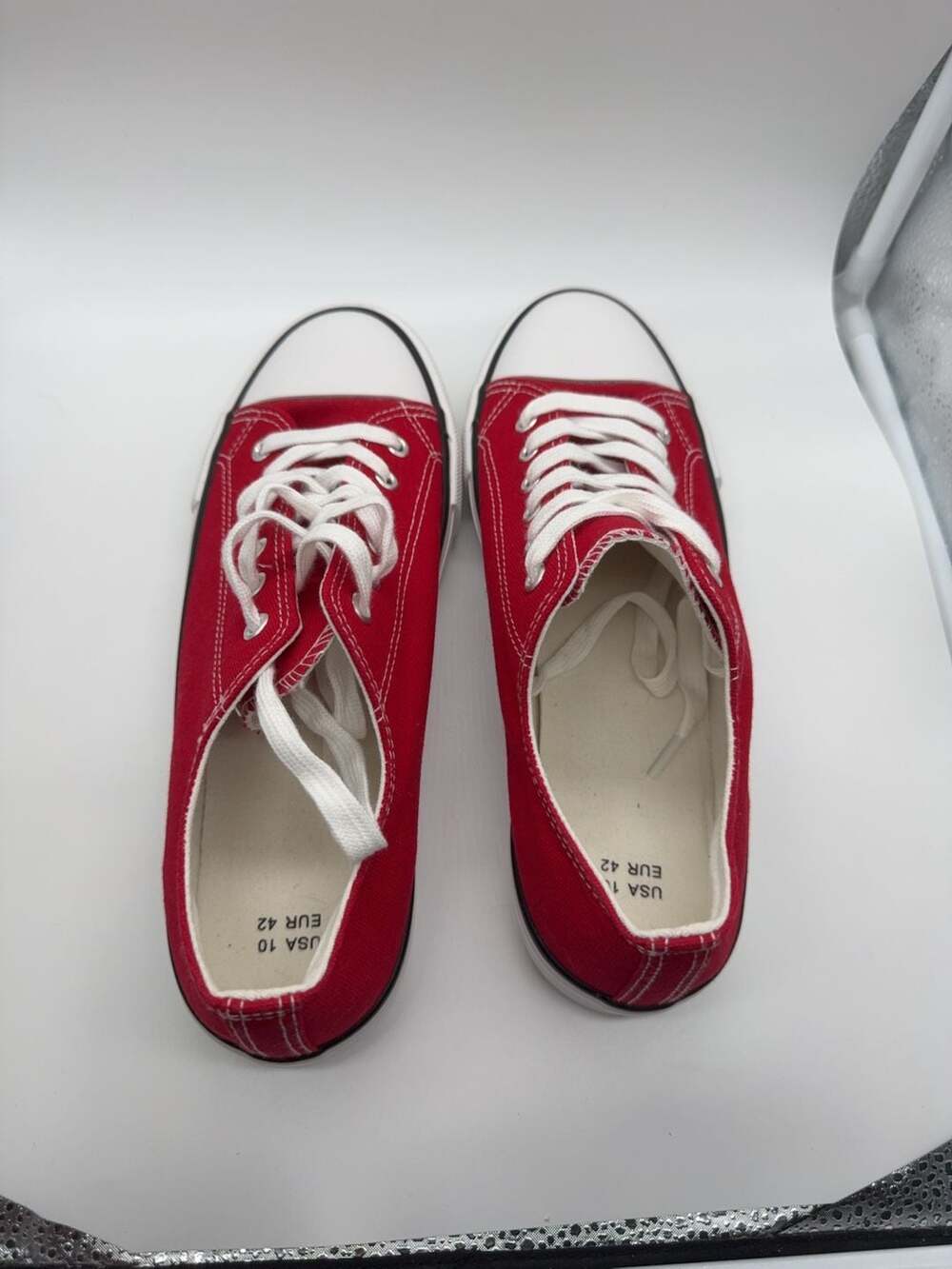 Unbranded Red Canvas Low Top Sneakers Size 10 US / 42 EUR